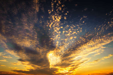 Dramatic sunset and sunrise skyの写真素材
