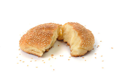 Sprinkle sesame bread isolated on white background
