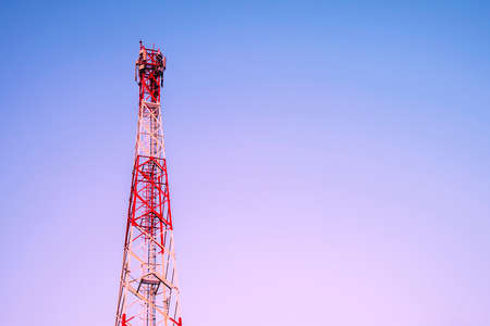 telecommunication towers with antennasの写真素材
