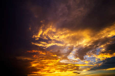 twilight sky background and colorful sunsetの写真素材