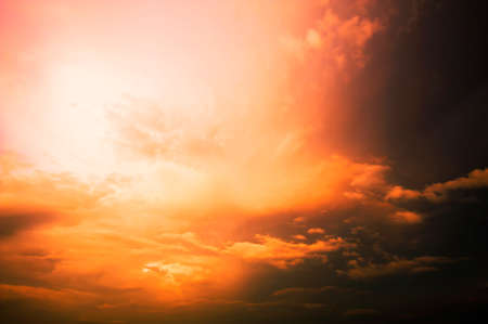 Orange sky at twilightの写真素材