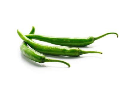 green pepper isolated on white backgroundの写真素材