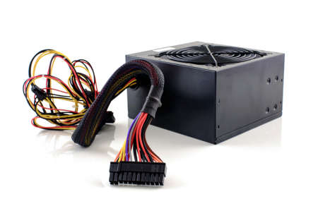 power supply computer isolated on white backgroundの写真素材