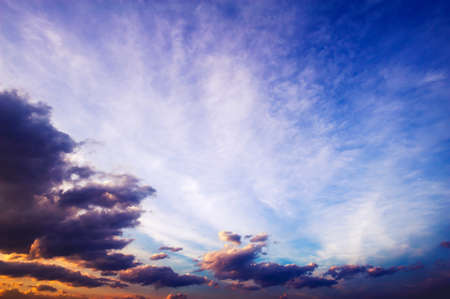 beautiful cloudscape at evening twilight skyの写真素材