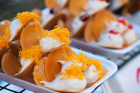 thai crispy pancake delicious food