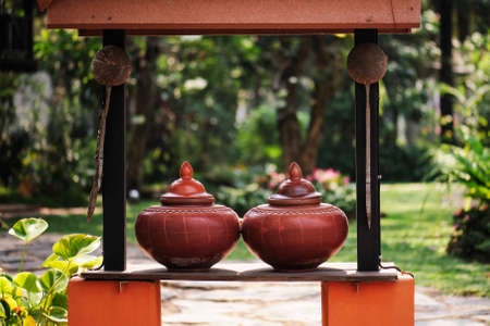 Clay pot for drinking waterの写真素材