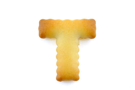 alphabet fonts T isolated on white background with Clipping Pathの写真素材