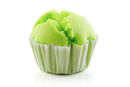 steamed cup cake isolated on white backgroundの写真素材