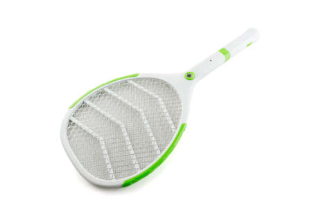 racket mosquito swetter electric isolated on white backgroundの写真素材