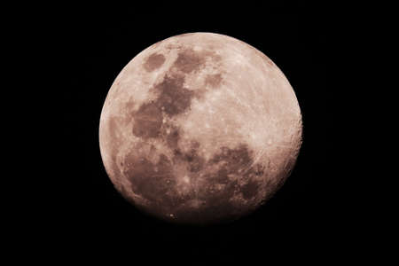 moon in dark sky backgroundの写真素材