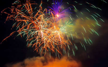 Fireworks celebration in night sky