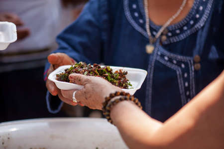 Feeding the poor Helping each other in societyの写真素材