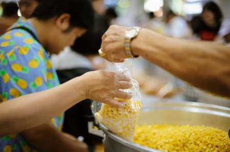 The poor have been sharing food to Relieve Hunger : The Concept of Feedingの写真素材