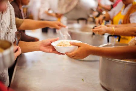 Feeding concept, Food donation, Helping people in society