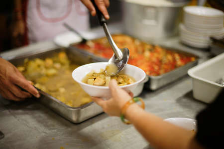 Serving free food to the poor