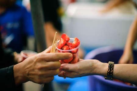 Feeding the poor Helping each other in society : Giving concept