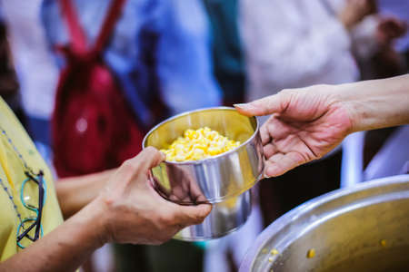 Food sharing society for the needy: food needsの写真素材