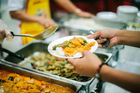 The concept of food aid : food donation in societyの写真素材