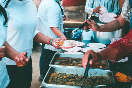 Donate food to the poor and hungry: Concept of Feeding