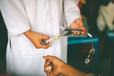 Concept of Blood Donation and Giving: Donate Bloodの写真素材