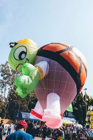 Lamphun, Thailand - November 08, 2022: Fancy Paper Lantern Releasing Contest is held annually in Lamphun Province during Thailand's Loy Krathong Festival.のeditorial素材