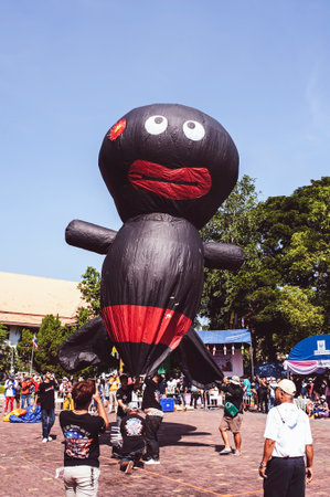 Lamphun, Thailand - November 08, 2022: Fancy Paper Lantern Releasing Contest is held annually in Lamphun Province during Thailand's Loy Krathong Festival.のeditorial素材