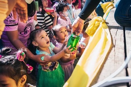 Chiang Mai, Thailand - January 14, 2023: Children's Day activities in Thailand in January of every year include snacks, food, dancing, and various rides.のeditorial素材