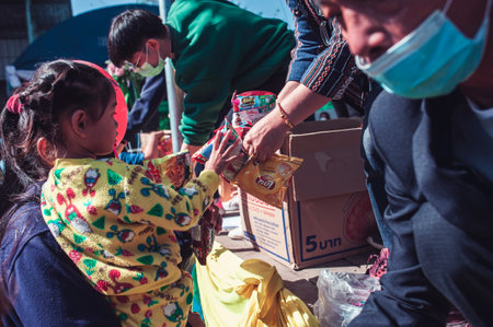 Chiang Mai, Thailand - January 14, 2023: Children's Day activities in Thailand in January of every year include snacks, food, dancing, and various rides.のeditorial素材