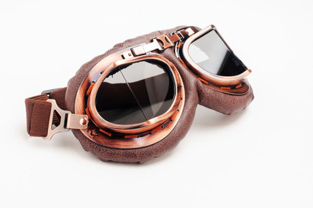 vintage style rimmed sunglasses on white backgroundの写真素材