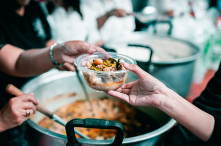 free food for poor and homeless people : Food concept of hopeの写真素材