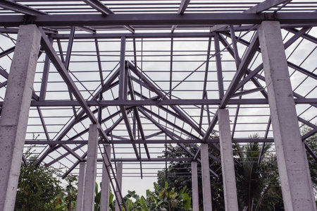 A structure made of steel to support the weight of the roof of the house.