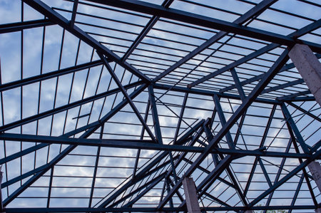 A structure made of steel to support the weight of the roof of the house.