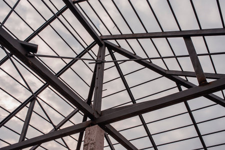 A structure made of steel to support the weight of the roof of the house.