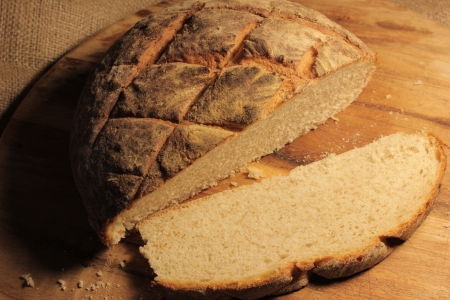 Rustic artisan bread loaf - cobの写真素材