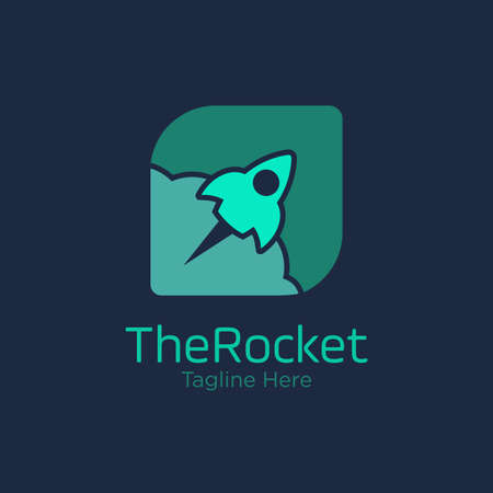 rocket logo design vector template. innovation icon. science icon. discovery icon. のイラスト素材