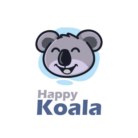 Happy koala cartoon vector design illustration. smiling koala. character logo iconのイラスト素材