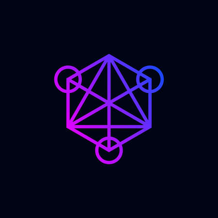 geometry minimalist vector with simple line art shape and purple color gradient. abstract vector pattern. modern innovate design logo template.のイラスト素材
