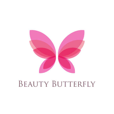 beauty butterfly logo. vector design for beauty industry, cosmetics, salon, boutique, etc.のイラスト素材