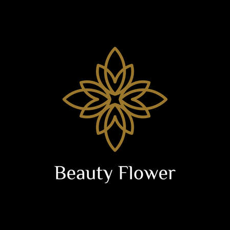 line art flower icon pattern logo design vector inspiration. beauty spa salon logo. cosmetic brand logoのイラスト素材