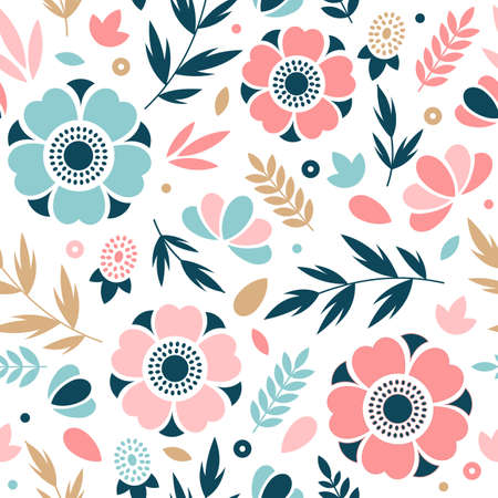 Flower seamless pattern. Floral pattern. Vector illustrationのイラスト素材