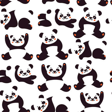 Seamless pattern with pandaの写真素材