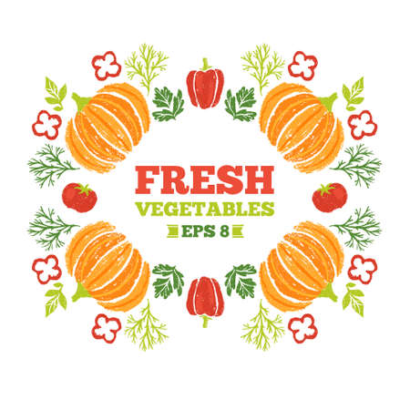 Healthy Vegetables Compositionのイラスト素材