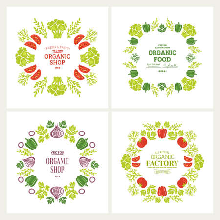 Sketchy vegetables design templates. Chalkboard style illustration.のイラスト素材