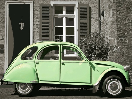 Car green vintageの素材