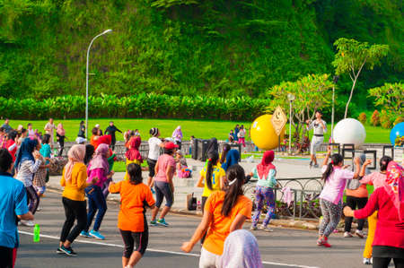 November 27, 2016 at citra grand real estate semarang-Central Java, indonesia.  Aerobics in the morning to keep in shape and be healthyのeditorial素材