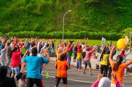 November 27, 2016 at citra grand real estate semarang-Central Java, indonesia.  Aerobics in the morning to keep in shape and be healthyのeditorial素材