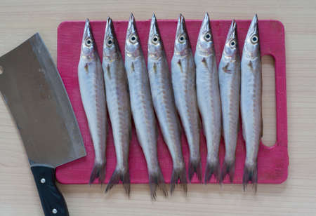 fresh raw fish ready to cookの写真素材