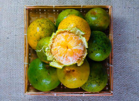 photo of fresh orange fruit, you can use as the background and billboard marketの写真素材