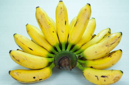bananas on a table white. bananas isolated.の写真素材