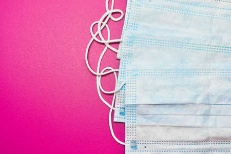 Medical masks. Coronavirus protection concept. One of the ways to reduce the spread of virus....